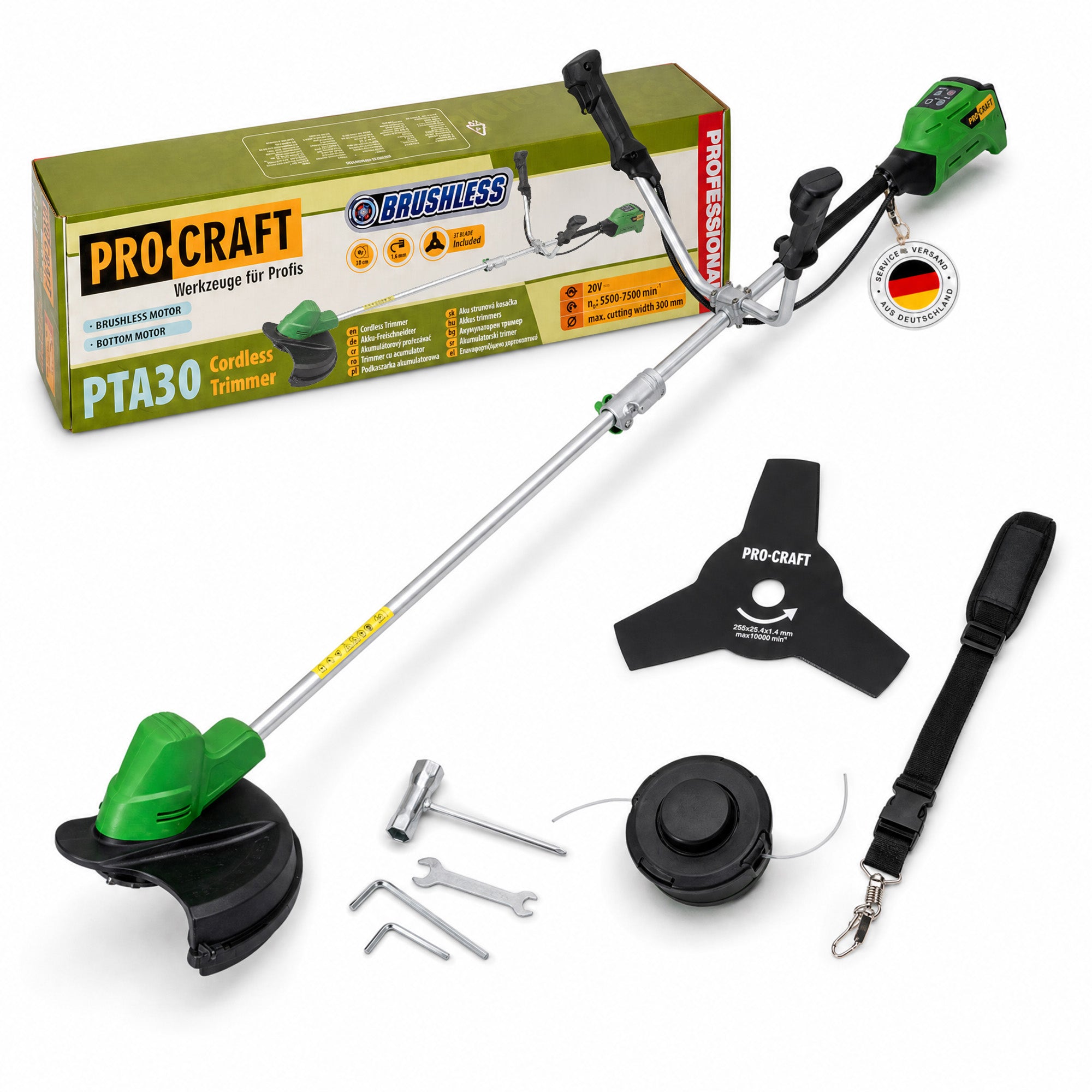 Procraft PTA30 Akku Freischneider 20 V 300 mm Brushless Solo ohne Akku ohne Ladegeraet 0 - toolbrothers