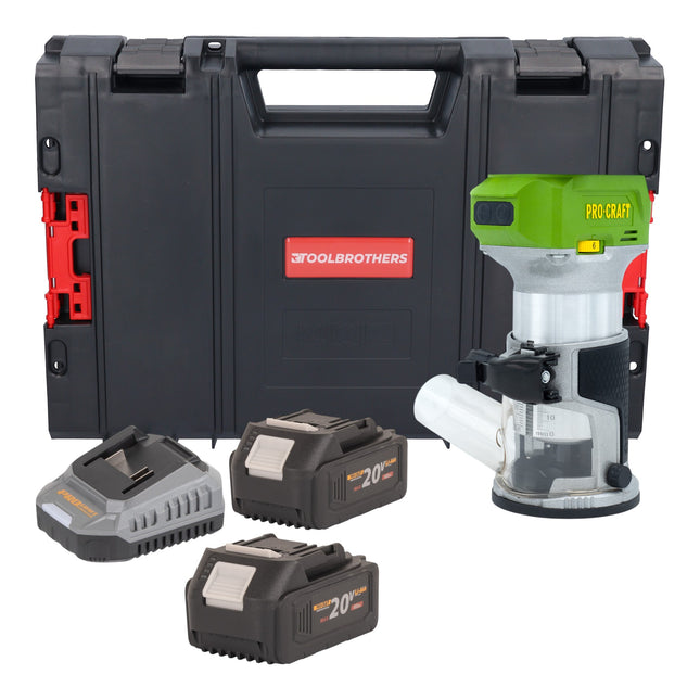 Procraft POB24bb Akku Multifunktionsfraese 20 V 6 8 mm Brushless 2x Akku 4 0 Ah Ladegeraet RHINO Toolcase 0 - toolbrothers