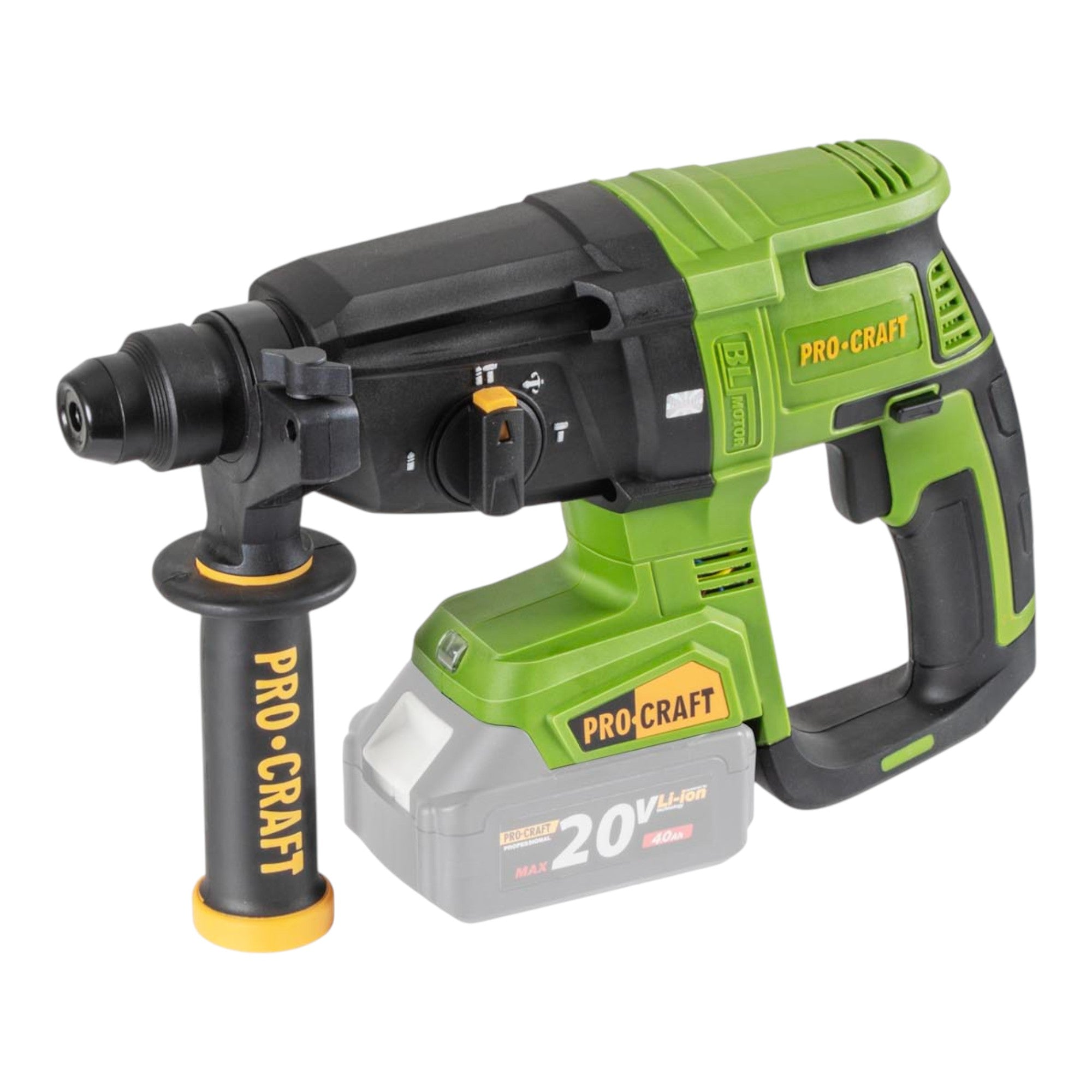 Procraft PHA40bb Akku Bohrhammer 20 V 2 6 J SDS plus Brushless 2x Akku 4 0 Ah Ladegeraet RHINO Toolcase 1 - toolbrothers