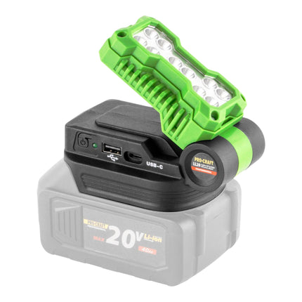 Procraft LL20bb Akku LED Strahler 20 V 500 lm 2x Akku 2 0 Ah Ladegeraet 2 - toolbrothers