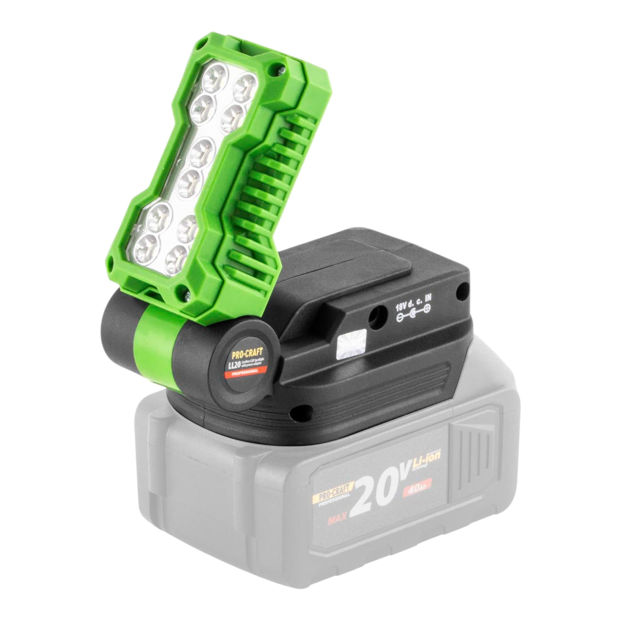 Procraft LL20bb Akku LED Strahler 20 V 500 lm 1x Akku 4 0 Ah ohne Ladegeraet 1 - toolbrothers