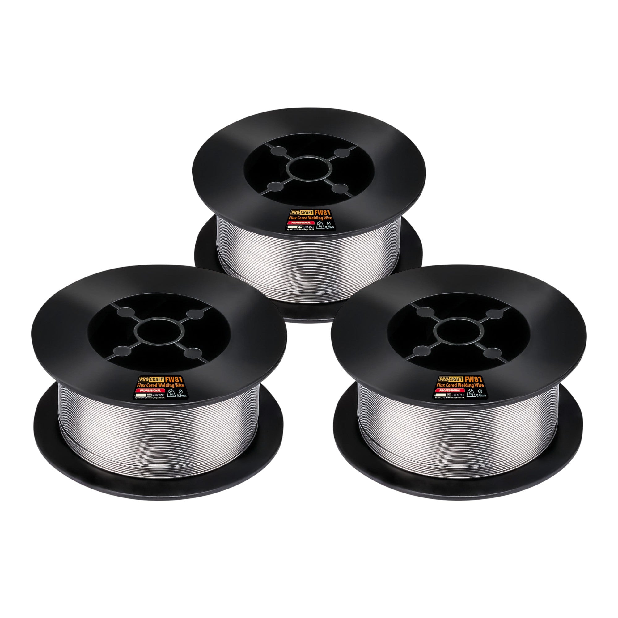 Procraft 3x FW81 Fuelldraht Schweissdraht FLUX 0 8 mm 1 0 kg 0 - toolbrothers