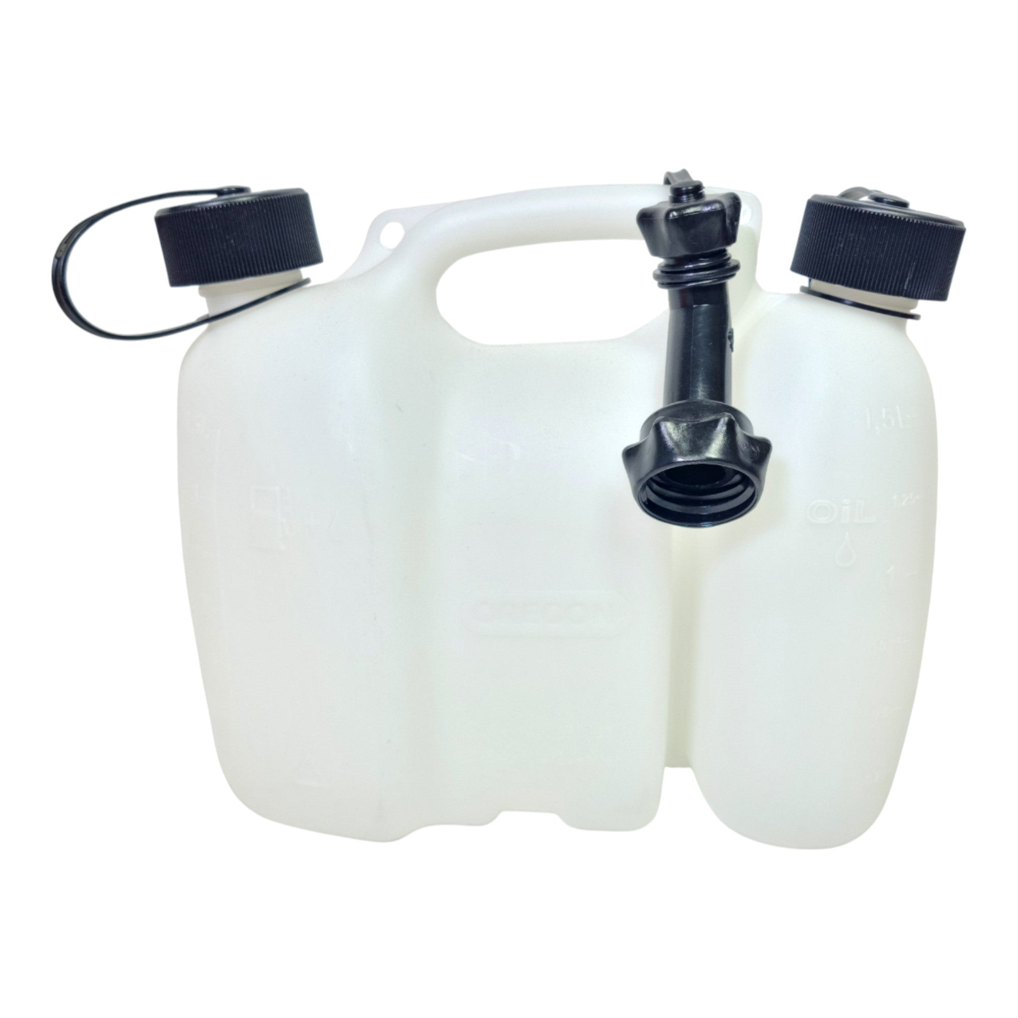 Oregon Kombikanister 3 1 5 l weiss transparent fuer Kraftstoff und Kettenoel 562409  1 - toolbrothers