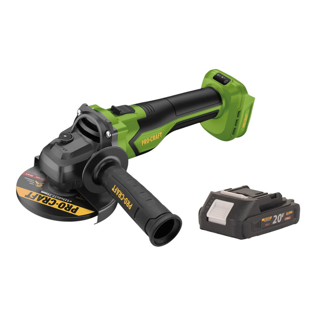Procraft PGA22 BB Akku Winkelschleifer 20 V 125 mm Brushless 1x Akku 2 0 Ah ohne Ladegeraet 0 - toolbrothers