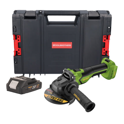 Procraft PGA22 BB Akku Winkelschleifer 20 V 125 mm Brushless 1x Akku 2 0 Ah RHINO Toolcase ohne Ladegeraet 0 - toolbrothers