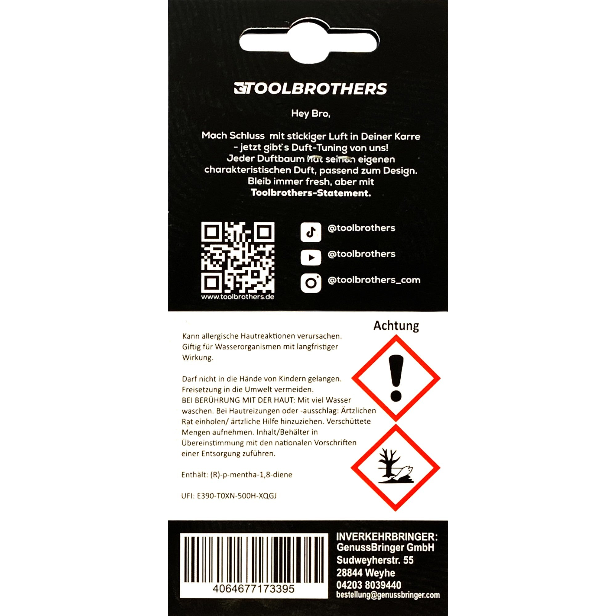 Toolbrothers Duftbaum POWER PETROL AKKUSCHRAUBER Design Duft BLACK PINE hoelzerne und frische Duftnoten 3 - toolbrothers