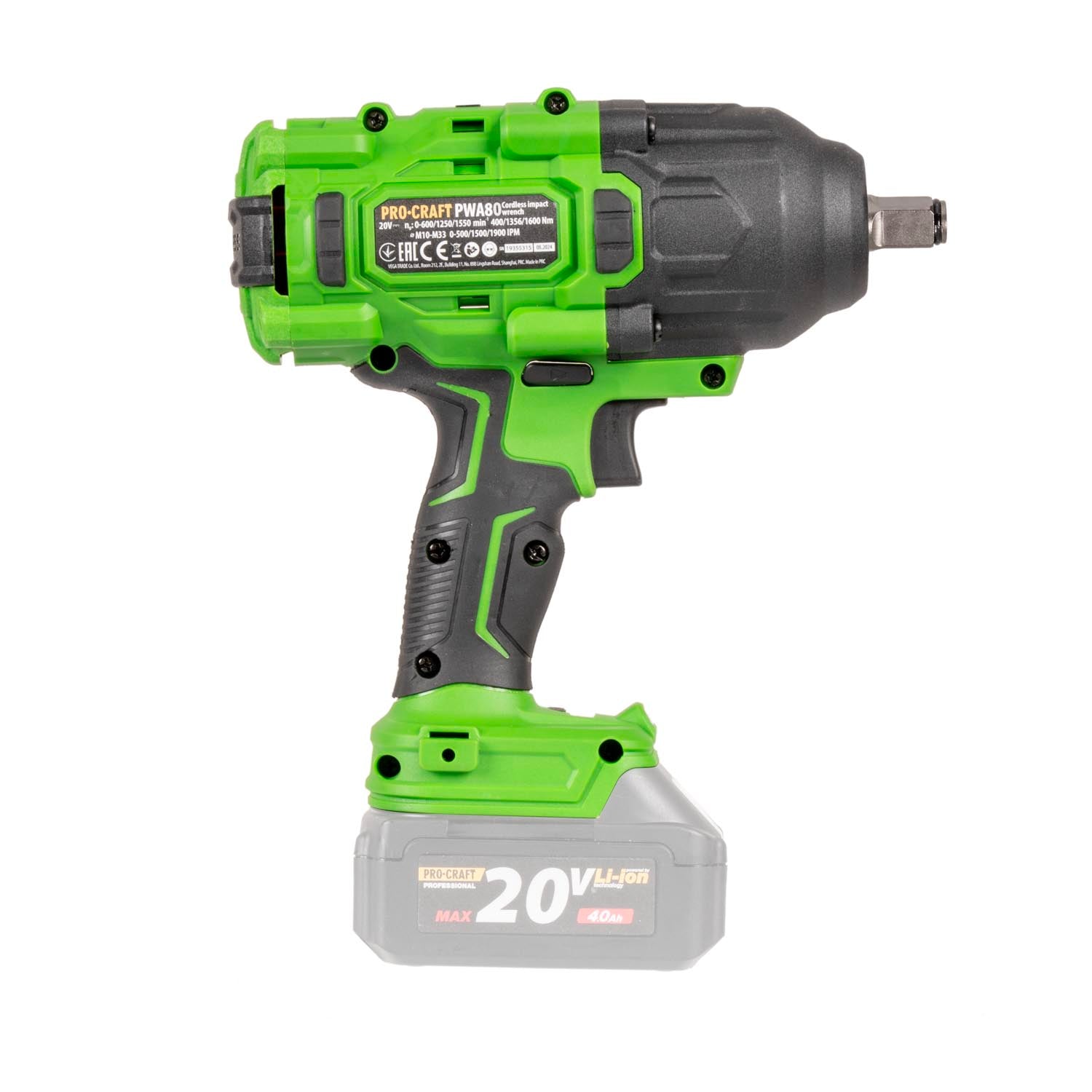 Procraft PWA80bb Akku Schlagschrauber 20 V 1600 Nm 1 2 Brushless 1x Akku 4 0 Ah Ladegeraet 4 - toolbrothers