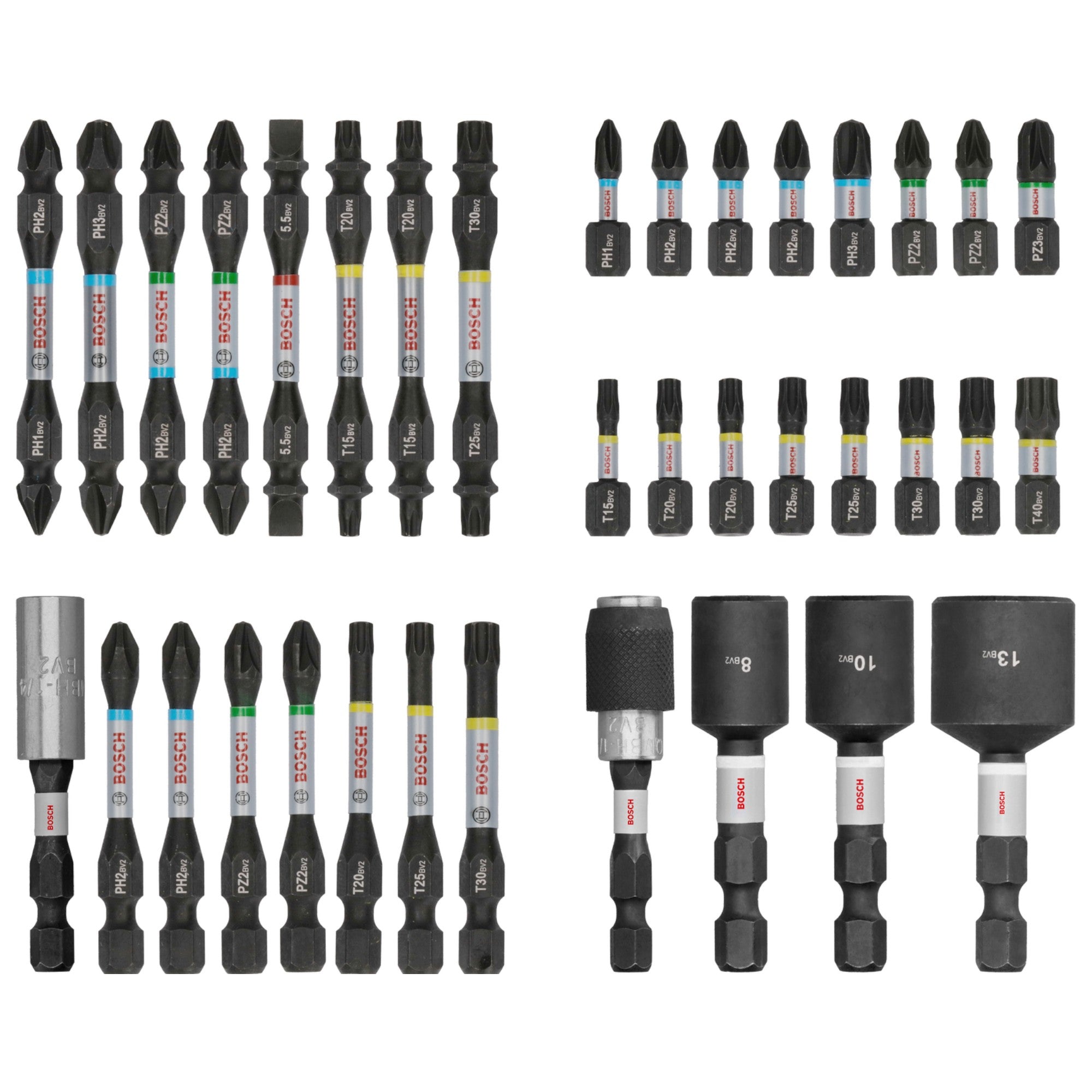 Bosch PRO Impact Schrauber Bit und Stecknuss Set 36 teilig 2608522517 Phillips Pozidriv Torx Schlitz 3 - toolbrothers