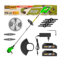 Procraft PTA24 Akku Trimmer 20 V 150 mm 2x Akku 2 0 Ah Ladegeraet 0 - toolbrothers
