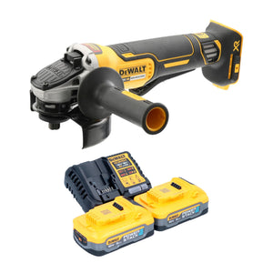 DeWalt DCG 406 H2 Akku Winkelschleifer 18 V 125 mm Brushless + 2x Powerstack Akku 5,0 Ah + Ladegerät