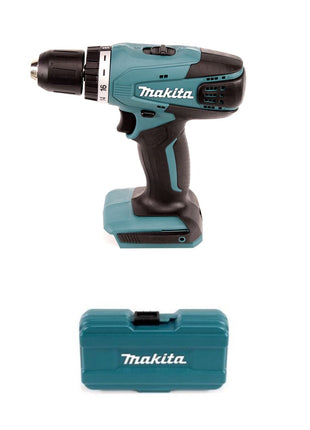 Makita DF 347 DWE 14.4V Li-ion Akku Bohrschrauber mit 2 x 1,5 Ah Akku und Ladegerät + Makita D-40216 Bit & Bohrer Set 17 tlg. im Kunststoffkoffer - Toolbrothers