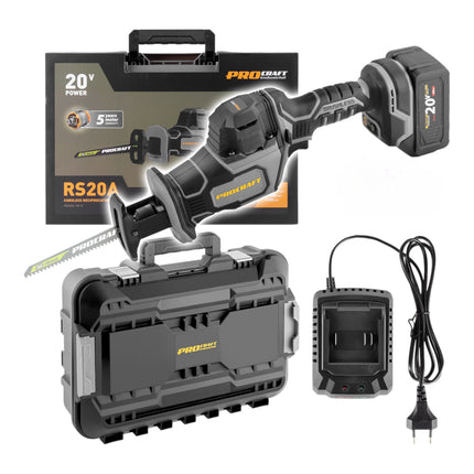 Procraft RS20A 1B C Akku Recipro Saebelsaege 20 V Brushless 1x Akku 4 0 Ah Ladegeraet Koffer 0 - toolbrothers