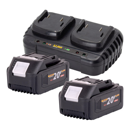 Procraft VB20 Akku Laubblaeser und Laubsauger 40 V 2x 20 V Brushless 2x Akku 4 0 Ah Doppelladegeraet 3 - toolbrothers