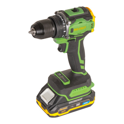 Procraft PA18Pro Akku Bohrschrauber 20 V 30 Nm Brushless 1x Akku 1 5 Ah Ladegeraet 32 tlg Bit Set Koffer 1 - toolbrothers