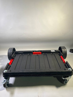 Qbrick System ONE Transport Platform stapelbar 745 x 510 x 180 mm mit Schwenkrädern aus Metall und Bremse  - Gebraucht
