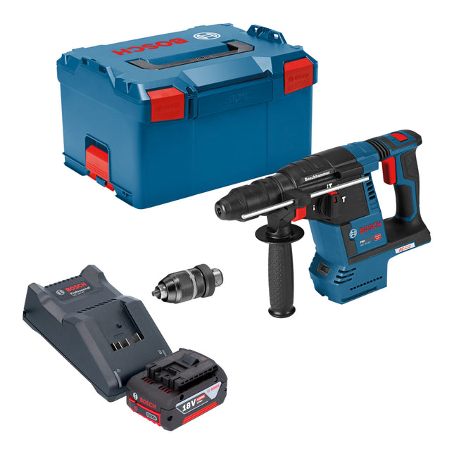Bosch GBH 18V 26 F Professional Akku Bohrhammer 18 V 2 6 J SDS plus Brushless 1x Akku 4 0 Ah Ladegeraet L Boxx 0 - toolbrothers