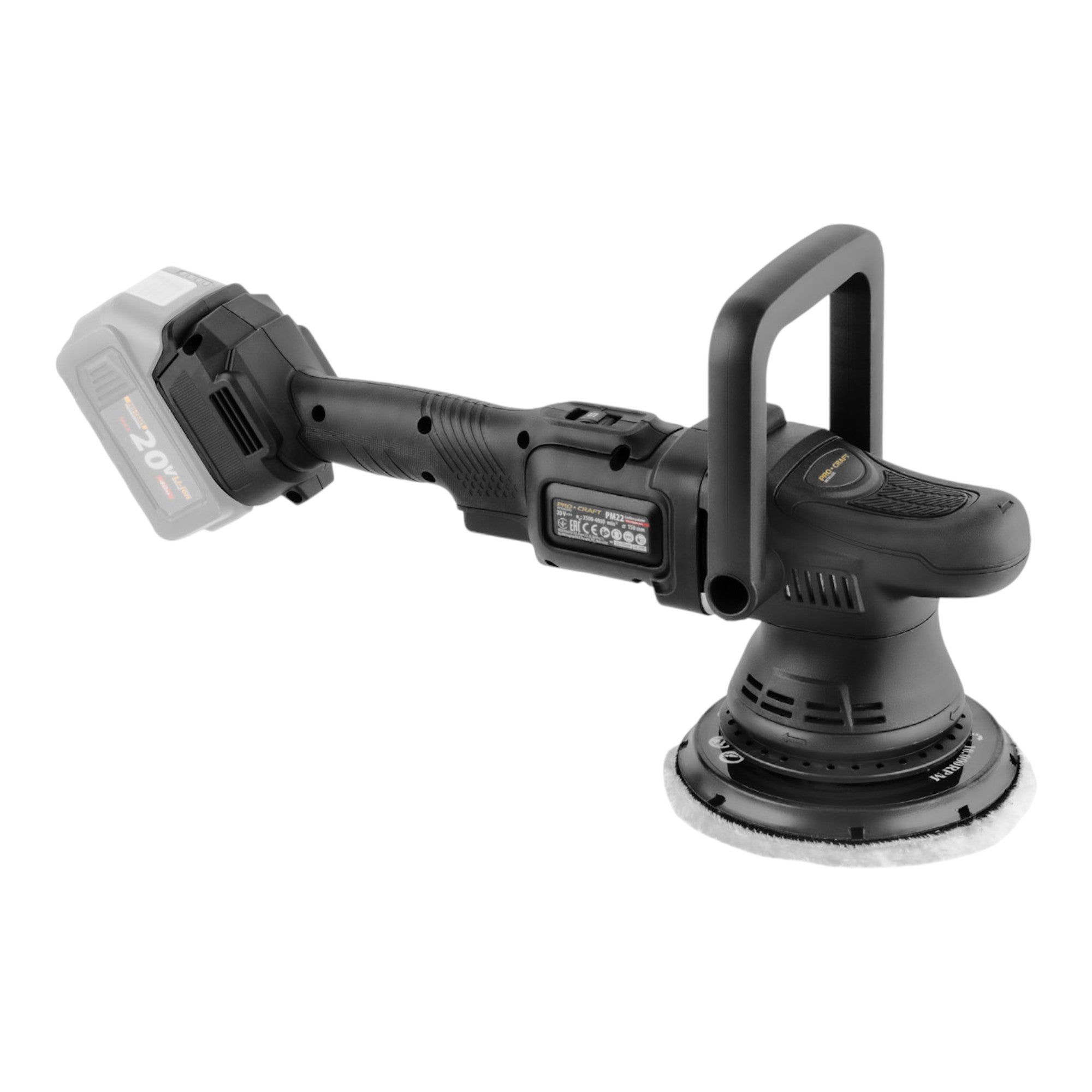 Procraft PM22bb Akku Poliermaschine 20 Volt 150 mm 2x Akku 4 0 Ah Ladegeraet 4 - toolbrothers