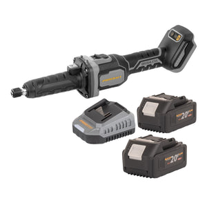 Procraft Industrial DG20A-BB Akku Geradschleifer 20 V 6 mm Brushless + 2x Akku 4,0 Ah + Ladegerät