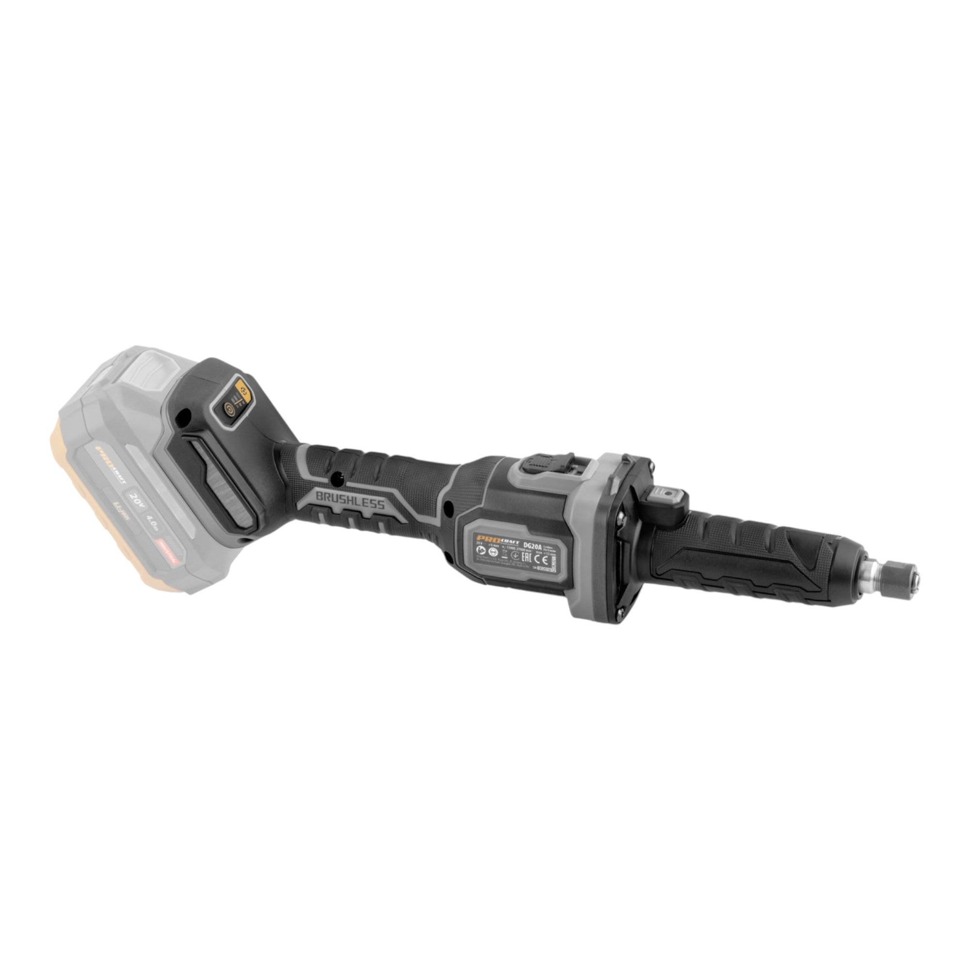 Procraft Industrial DG20A BB Akku Geradschleifer 20 V 6 mm Brushless 2x Akku 4 0 Ah Ladegeraet 4 - toolbrothers