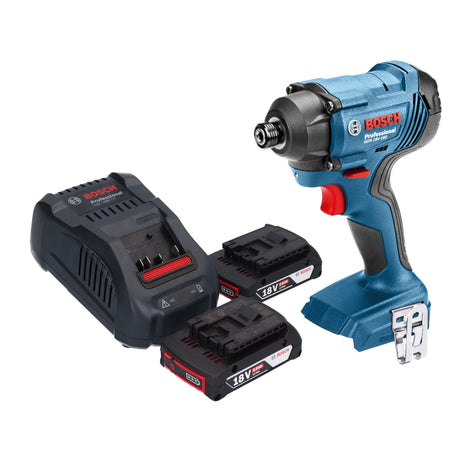 Bosch GDR 18V-160 Professional Akku Drehschlagschrauber 18 V 160 Nm 1/4" + 2x Akku 2,0 Ah + Ladegerät