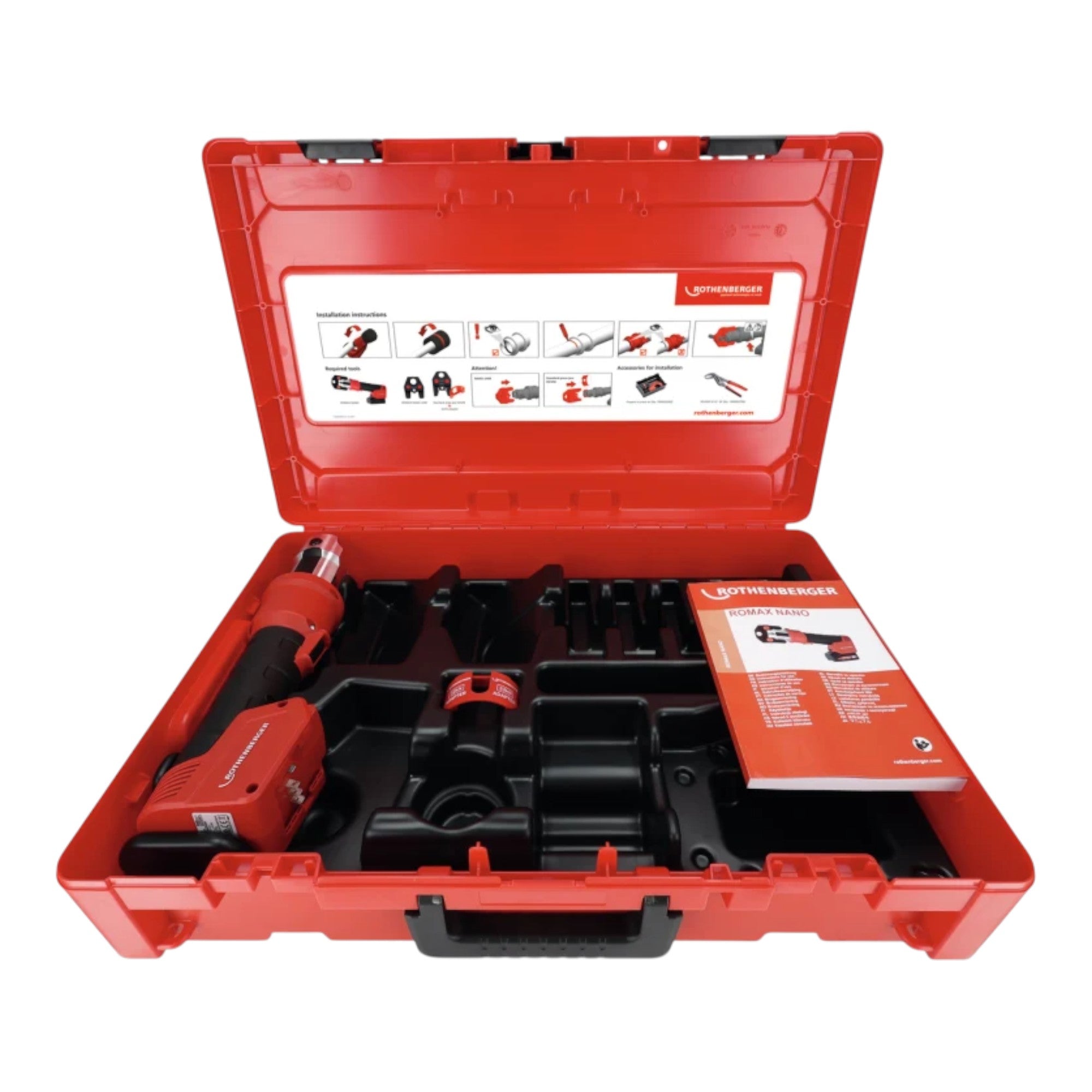 Rothenberger ROMAX NANO Akku Pressmaschine 18 V 34 kN CAS 1x LiHD Akku 4 0 Ah Ladegeraet Rocase 4 - toolbrothers
