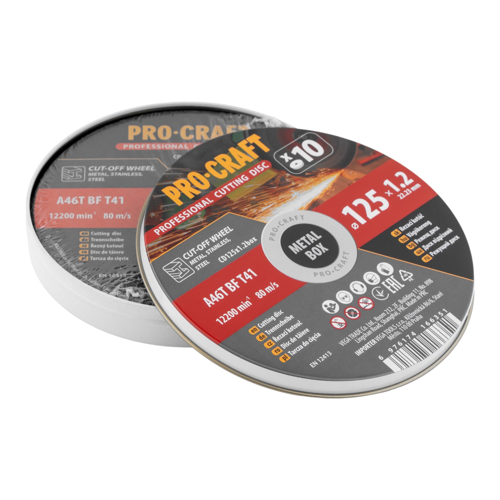 Procraft CD125x1 2b Trennscheiben Set 10 Stueck 125 x 22 23 mm 2 - toolbrothers