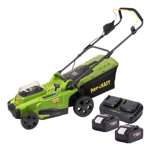 Procraft PLM20bb Akku Rasenmäher 40 V ( 2x 20 V ) 370 mm Brushless + 2x Akku 8,0 Ah + Ladegerät