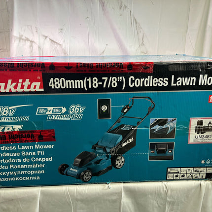 Makita DLM 480 CT2 Akku Rasenmaeher 36 V 2x 18 V 48 cm 62 l 2x Akku 5 0 Ah Ladegeraet Reparaturgeraet 3 - toolbrothers