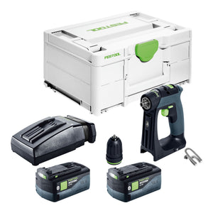 Festool CXS 18-Basic Akku Bohrschrauber 18 V 40 Nm Brushless + 2x Akku 5,0 Ah + Ladegerät + Systainer