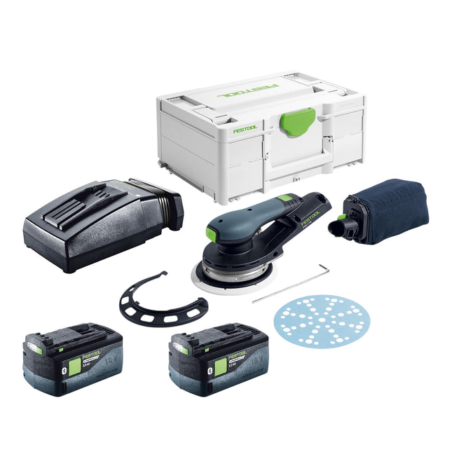 Festool ETSC 2 150 Basic Akku Exzenterschleifer 18 V 150 mm Brushless 2x Akku 5 0 Ah Ladegeraet Systainer 0 - toolbrothers