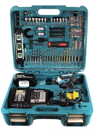 Makita DTD 153 STTK Akku Schlagschrauber 18 V mit 5,0 Ah Akku, Ladegerät und 101 tlg. Zubehör Set - Toolbrothers