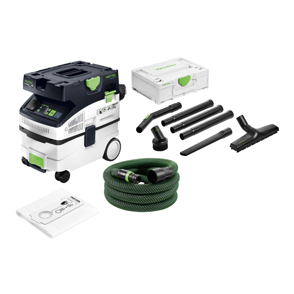 Festool CTM MIDI I CLEANTEC Absaugmobil 1200 Watt 15 l Staubkl. M + RS-ST D 27/36-Plus Standard Reinigungsset