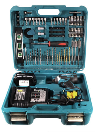 Makita DTD 152 STTK Akku Schlagschrauber 18 V mit 5,0 Ah Akku, Ladegerät und 101 tlg. Zubehör Set - Toolbrothers