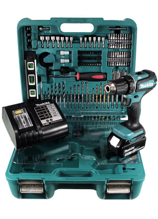 Makita DDF 485 STTK Akku Bohrschrauber 18 V 50Nm + 5,0 Ah Akku + Ladegerät + 101 tlg. Werkzeugset - Toolbrothers