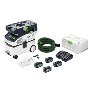 Festool CTLC MIDI I-Basic Akku Absaugmobil 36 V ( 2x 18 V ) Staubklasse L + 4x Akku 5,0 Ah + Doppelladegerät + Systainer