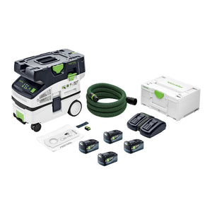 Festool CTLC MINI I-Basic Akku Absaugmobil 36 V ( 2x 18 V ) Staubkl. L + 4x Akku 5,0 Ah + Doppelladegerät + Systainer