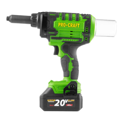 Procraft PRG20 Akku Blindnietpistole 20 V 10 kN 2 4 6 mm Brushless 2x Akku 4 0 Ah Ladegeraet Koffer 2 - toolbrothers