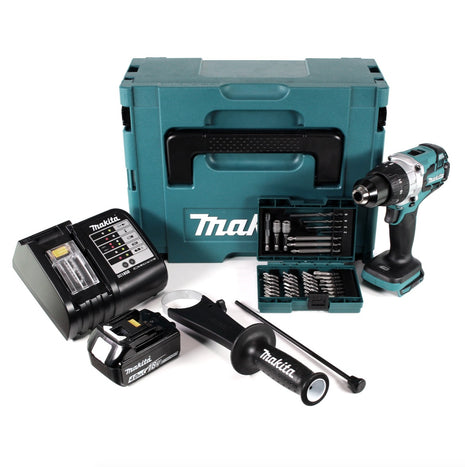 Makita DDF 481 ST1J Akku Bohrschrauber 18V 115Nm im Makpac + 1x 5,0 Ah Akku + Ladegerät + 38 tlg. Bit- & Bohrer Set - Toolbrothers