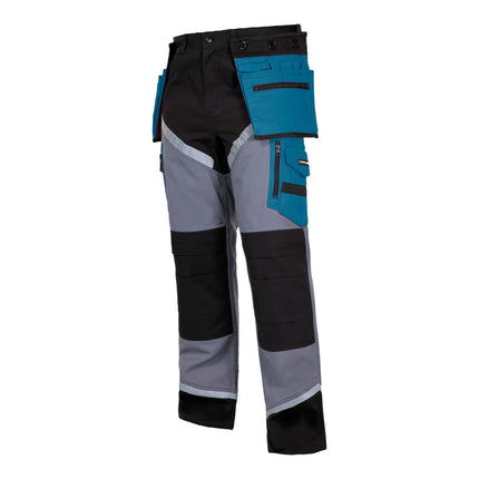 LAHTI PRO Arbeitshose mit Reflexstreifen Groesse XXXL L4050206 schwarz grau tuerkis 1 - toolbrothers