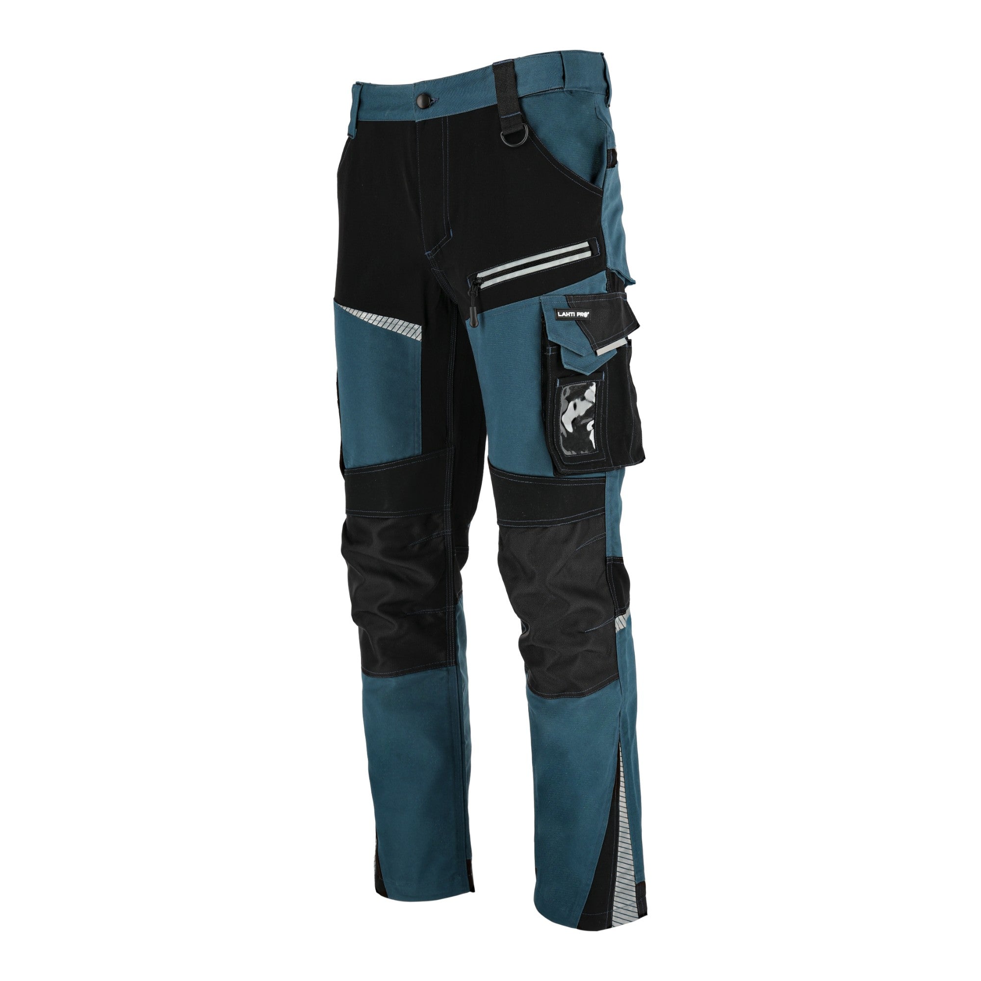 LAHTI PRO Arbeitshose mit Stretch Einsaetzen Slim Fit Groesse L L4054103 tuerkis schwarz 0 - toolbrothers