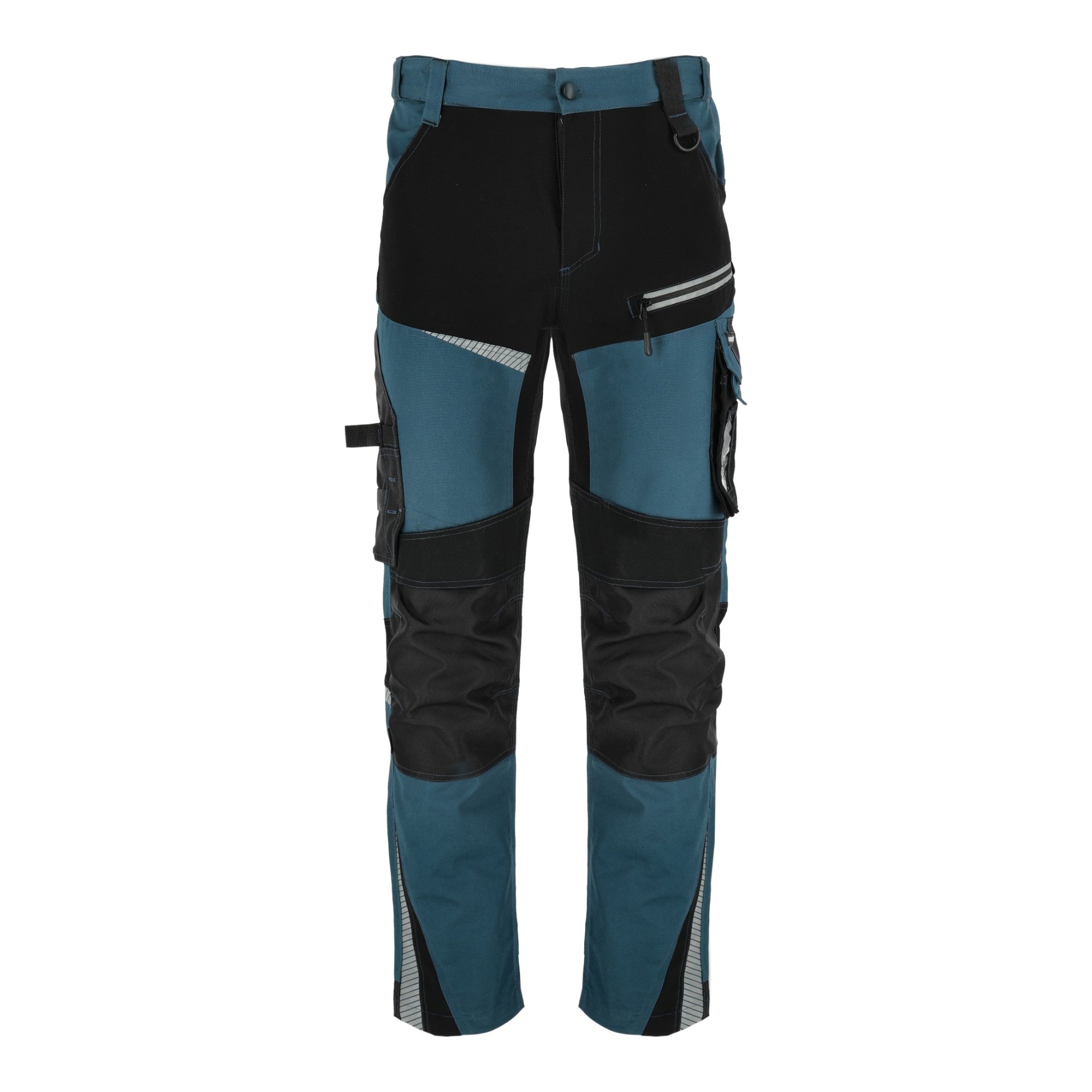 LAHTI PRO Arbeitshose mit Stretch Einsaetzen Slim Fit Groesse L L4054103 tuerkis schwarz 1 - toolbrothers