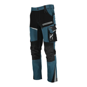 LAHTI PRO Arbeitshose mit Stretch Einsätzen Slim-Fit Größe XL ( L4054104 ) türkis schwarz