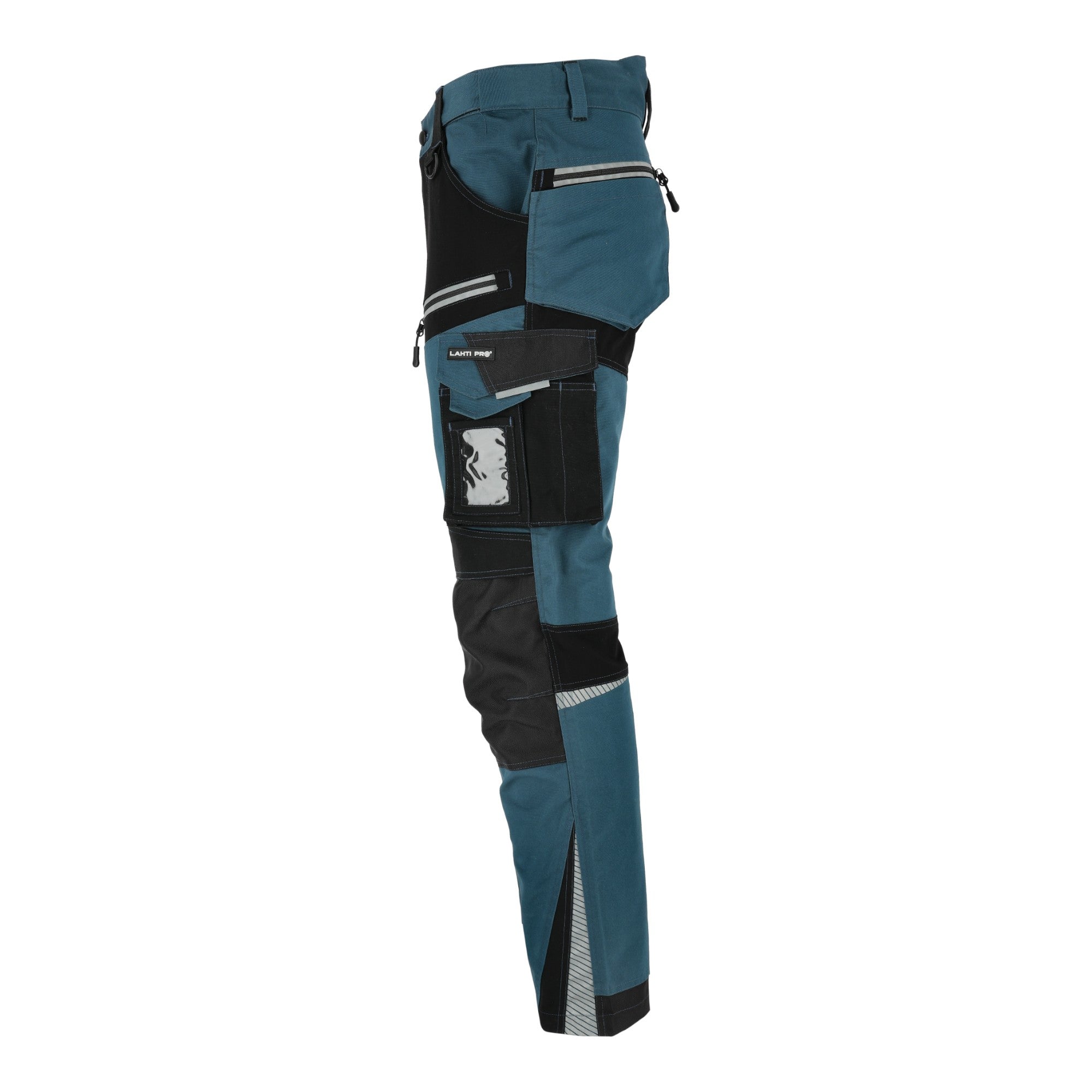 LAHTI PRO Arbeitshose mit Stretch Einsaetzen Slim Fit Groesse XXXL L4054106 tuerkis schwarz 3 - toolbrothers
