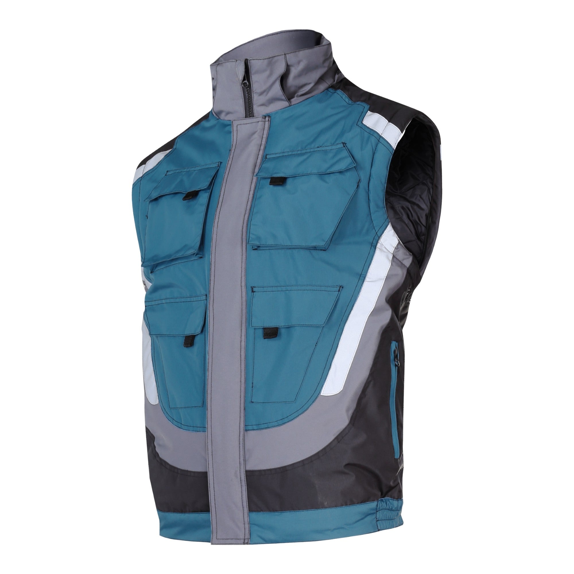 LAHTI PRO Gepolsterte Arbeitsjacke mit Reflexstreifen Groesse XL L4092404 schwarz grau tuerkis 1 - toolbrothers