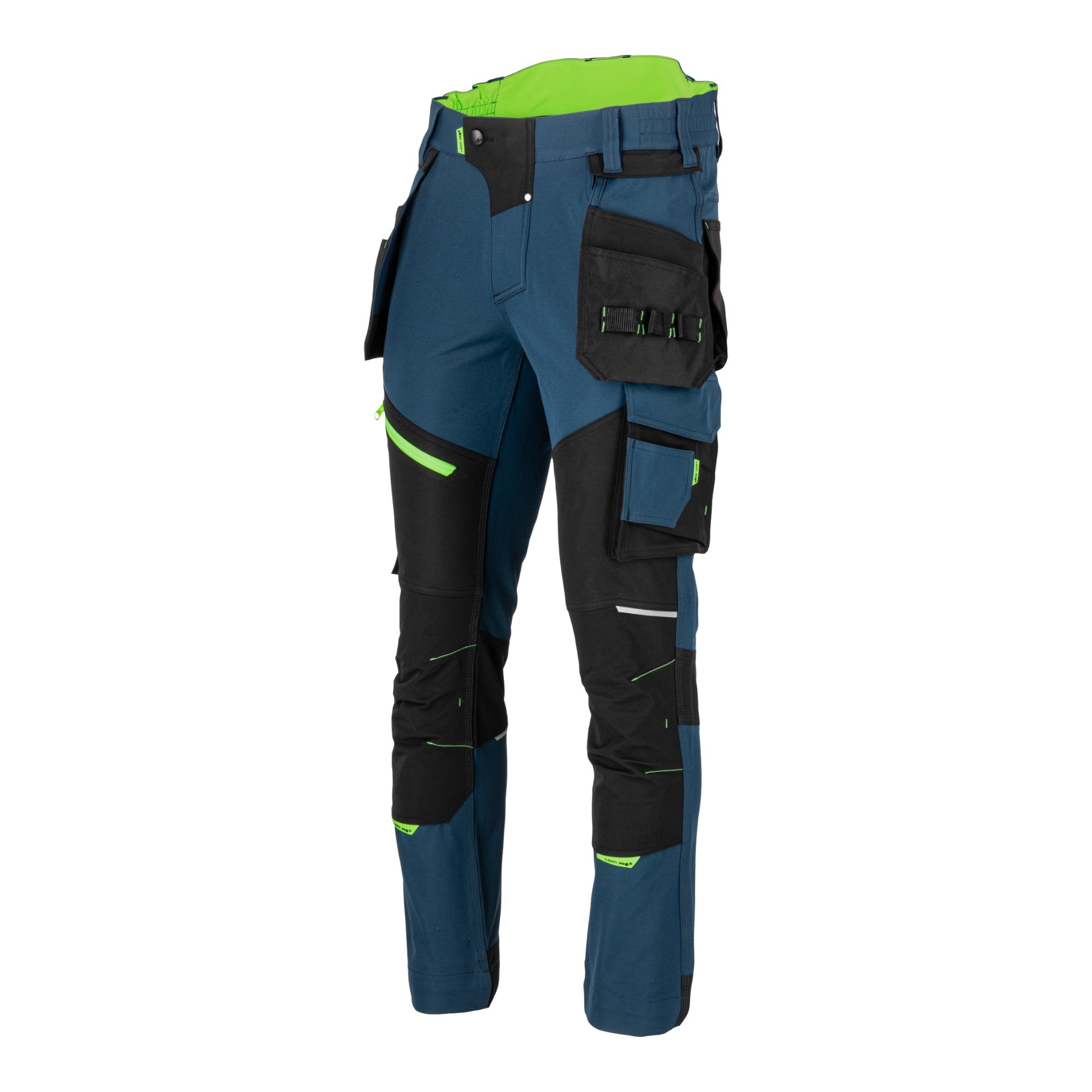 LAHTI PRO Stretch Arbeitshose Groesse XL L4056004 blau schwarz gruen 0 - toolbrothers