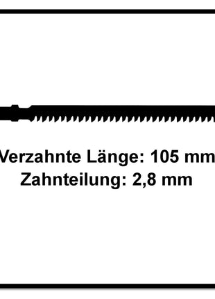 Festool S 105/2,8/40 WOOD Straight Cut Stichsägeblatt 105 mm 40 Stk. ( 2 x 204263 ) extrem scharfe Japanverzahnung, HCS Stahl - Toolbrothers