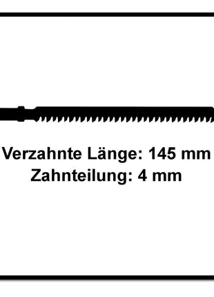 Festool S 145/4 FSG/10 WOOD Universal Stichsägeblatt 145 mm 10 Stk. ( 2x 204335 ) geschränkte Zähne, konisch geschliffen, HCS Stahl - Toolbrothers