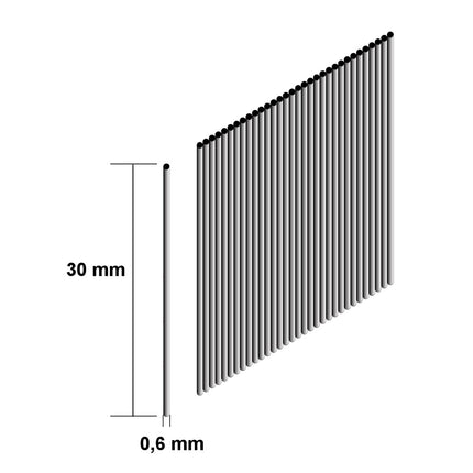 Makita Stifte Pins 30 x 0,6 mm 10000 Stück ( F-31841 ) für Akku Pintacker DPT351 / DPT353 - Toolbrothers