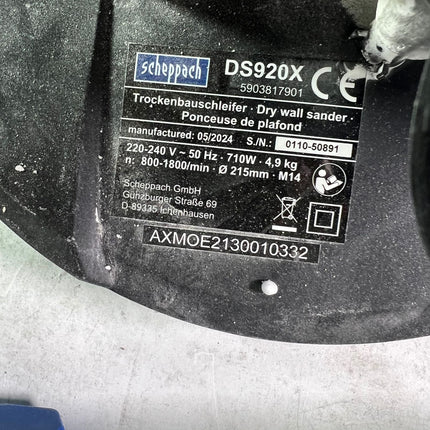 Scheppach DS920X Wand und Deckenschleifer 710 W 210 mm 4 Meter Schlauch Gebraucht 2 - toolbrothers