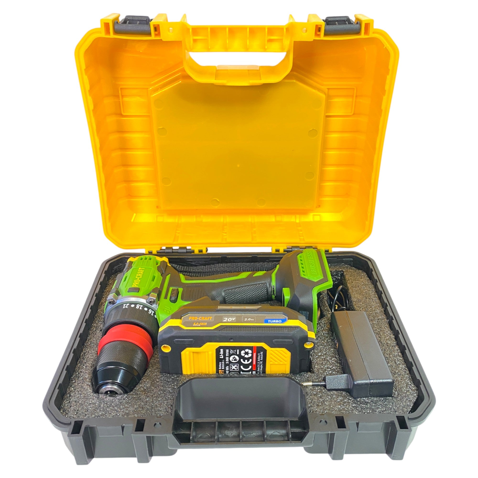 Procraft PA18ProDFR2 1B C Akku Bohrschrauber 20 V 30 Nm Brushless 1x Akku 2 0 Ah Ladegeraet 32 tlg Bit Set Koffer 1 - toolbrothers